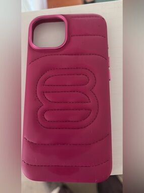 Aupper puff Magenta Quilted Silicone iPhone 13 Case with Raised Stitch Design